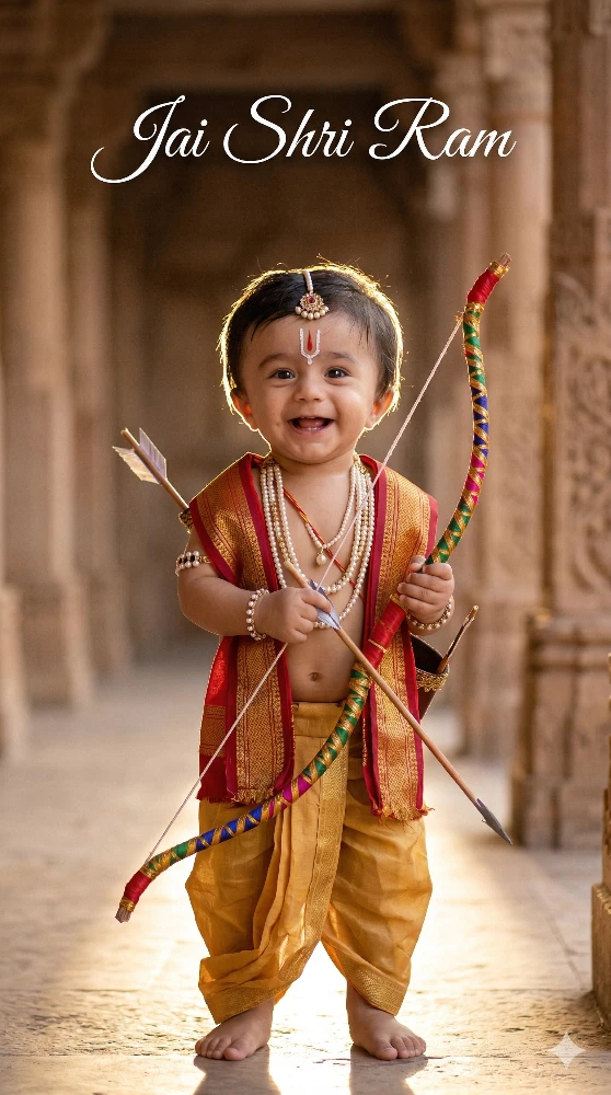 Adorable Baby Dressed as Lord Rama for Ram Navami