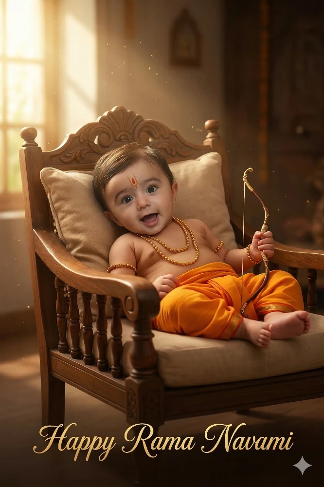 Adorable Baby Lord Rama Navami Celebration Image