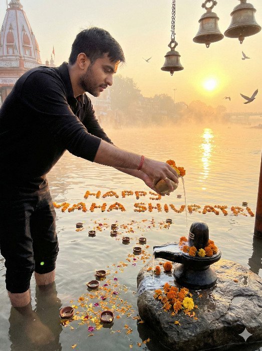 Cinematic Maha Shivratri Ganga Sunrise 8K AI Image Prompt