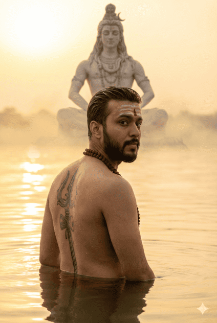 Cinematic Shiva Sunset Devotional Scene – Gemini AI Prompt
