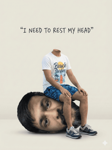 Emotional Surreal Art Gemini Prompt – Mental Exhaustion Visual Metaphor