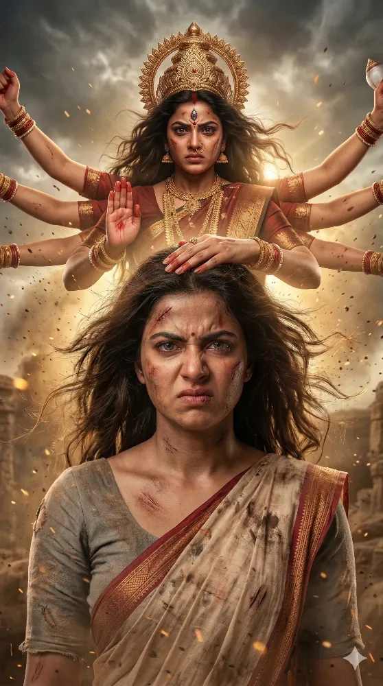 Goddess Durga Divine Protection and Empowerment of a Brave Woman Navratri Gemini Prompt