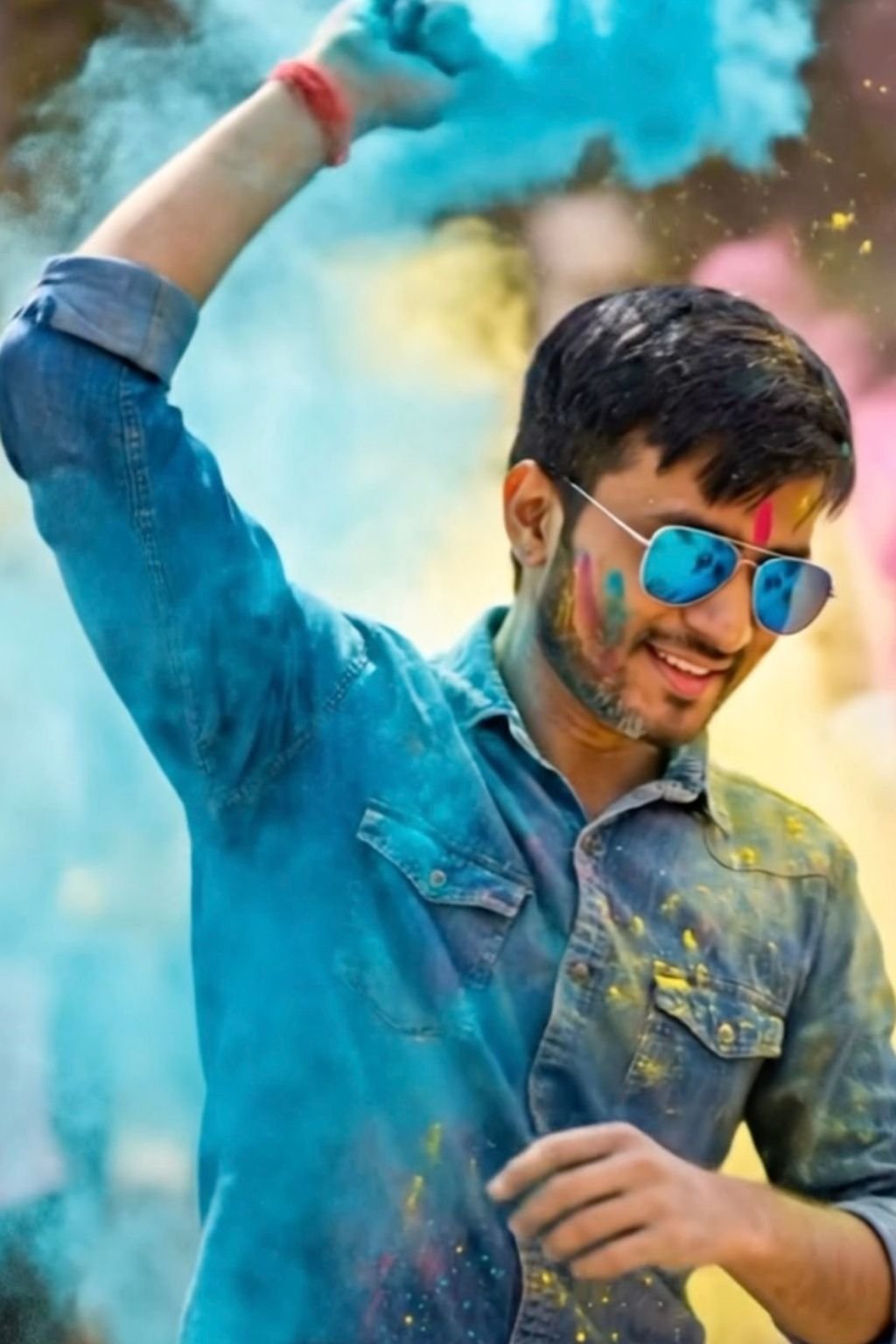 Holi Special Video Prompt of A Man Playing Holi