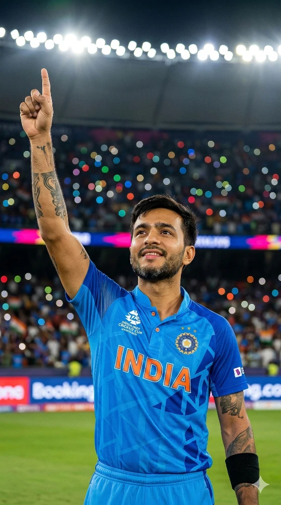 Indian Player Celebrating India’s Victory in T20 Cricket World Cup Prompt