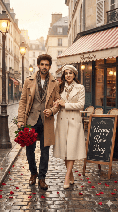 Rose Day Paris Café Gemini AI Prompt – Ultra-Realistic Romantic Scene