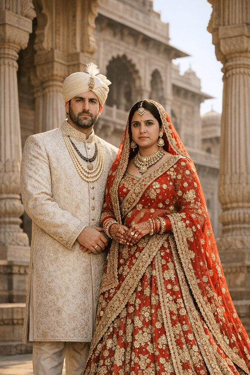 Royal Indian Pre-Wedding AI Portrait Prompt (Exact Face Preservation, No Face Change, 9:16 Vertical)