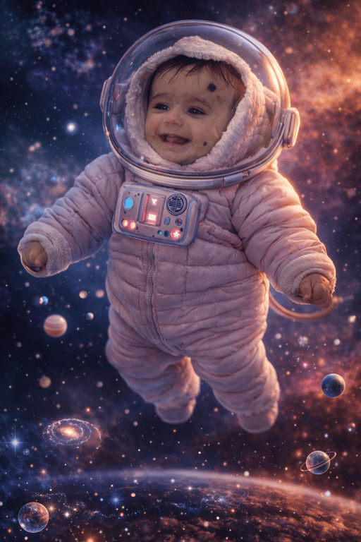 Ultra-Realistic Baby Astronaut AI Prompt with Exact Face Preservation | Cinematic Sci-Fi 8K