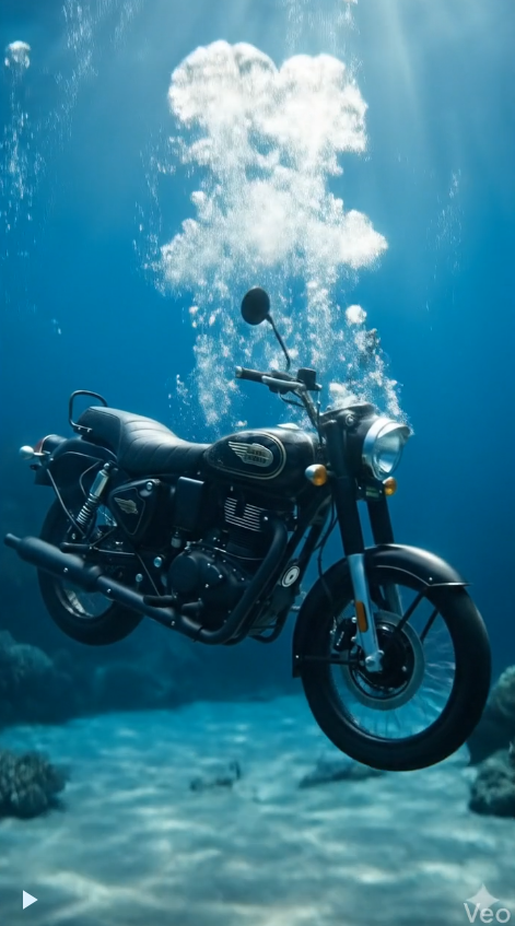 Ultra-Realistic Cinematic Underwater Bike Falling Scene | 4K AI Prompt