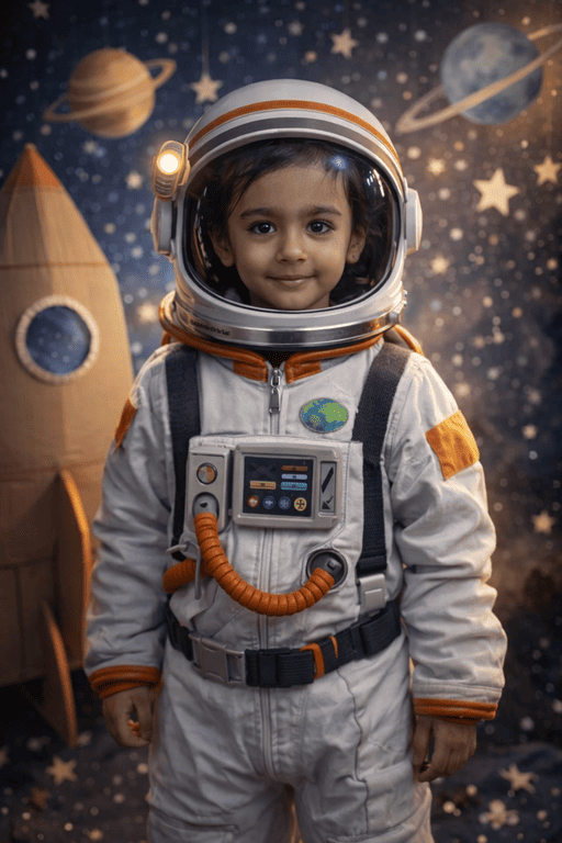 Ultra-Realistic Kids Astronaut Photoshoot AI Prompt