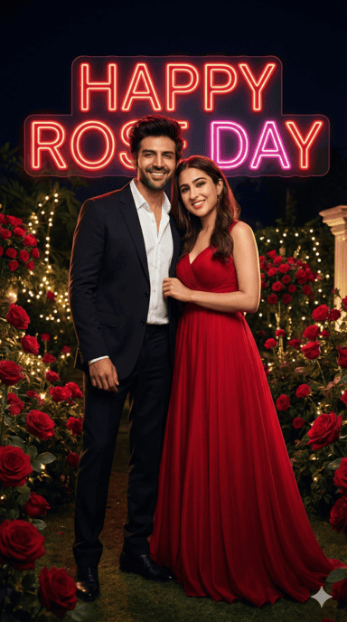 Ultra-Realistic Rose Day Night Poster Gemini Prompt