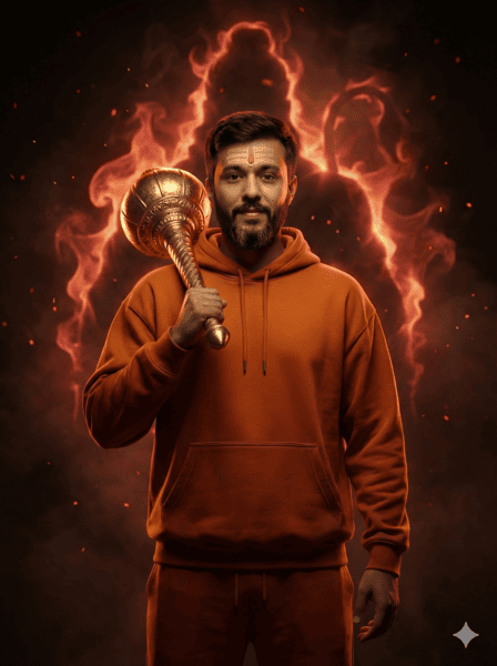 Viral Hanuman Ji AI Prompt – Powerful Divine Pose with Cinematic Energy